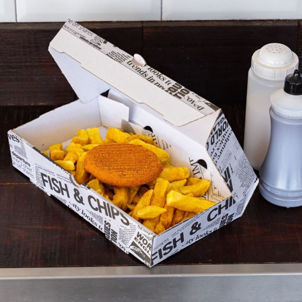 fish cake & chips